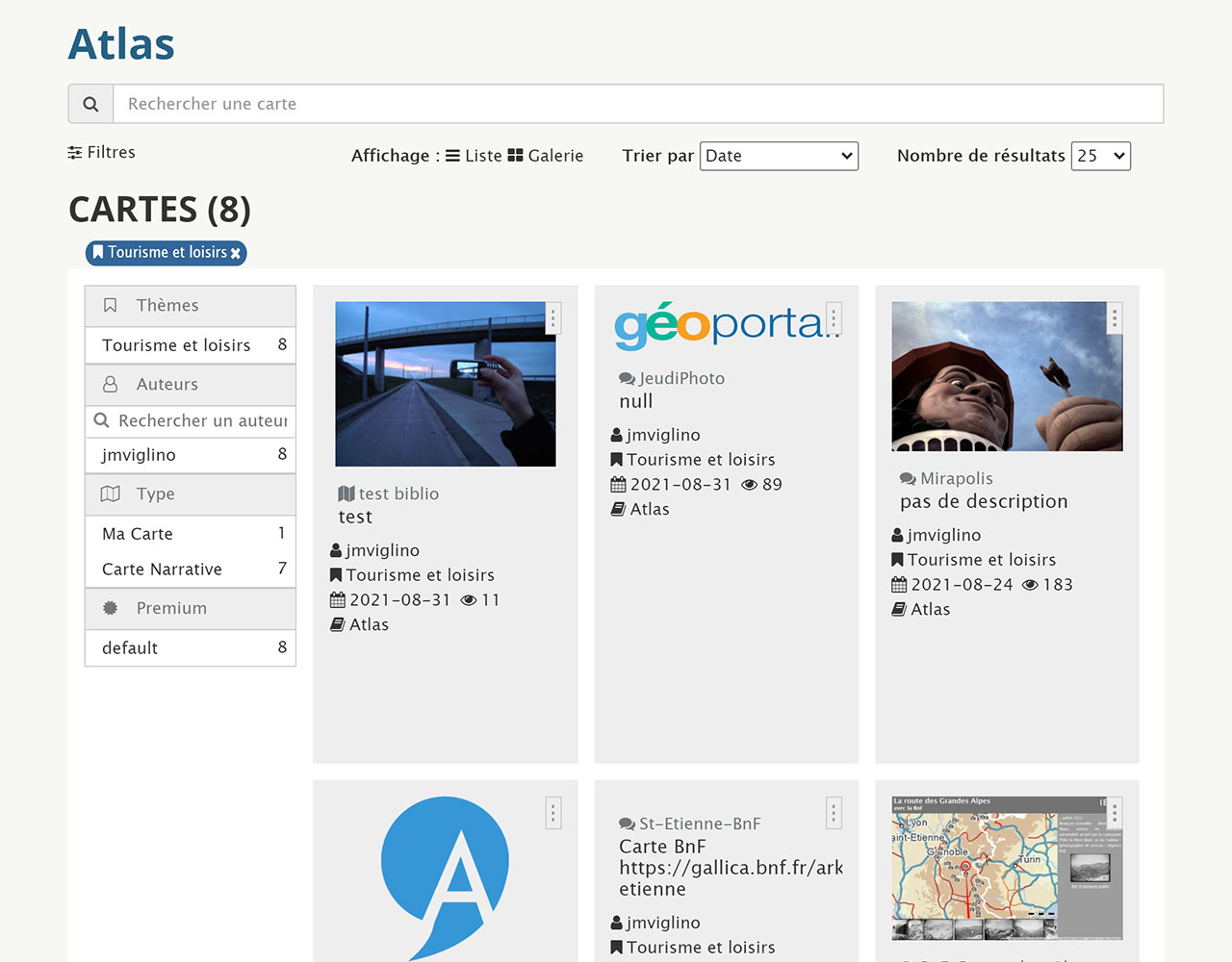 Image d'exemple des cartes statistiques